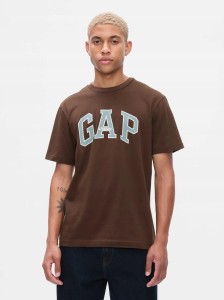 T-SHIRT MĘSKI KOSZULKA 1 BAWEŁNA GAP ATHLETIC BRĄZOWY