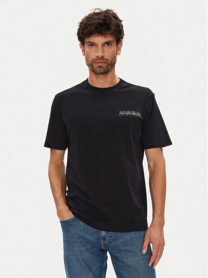 Napapijri T-Shirt S-Turrach NP0A893U Czarny Regular Fit