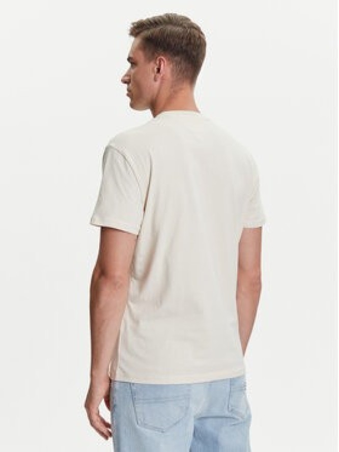 Tommy Jeans T-Shirt Linear Logo DM0DM20744 Beżowy Regular Fit