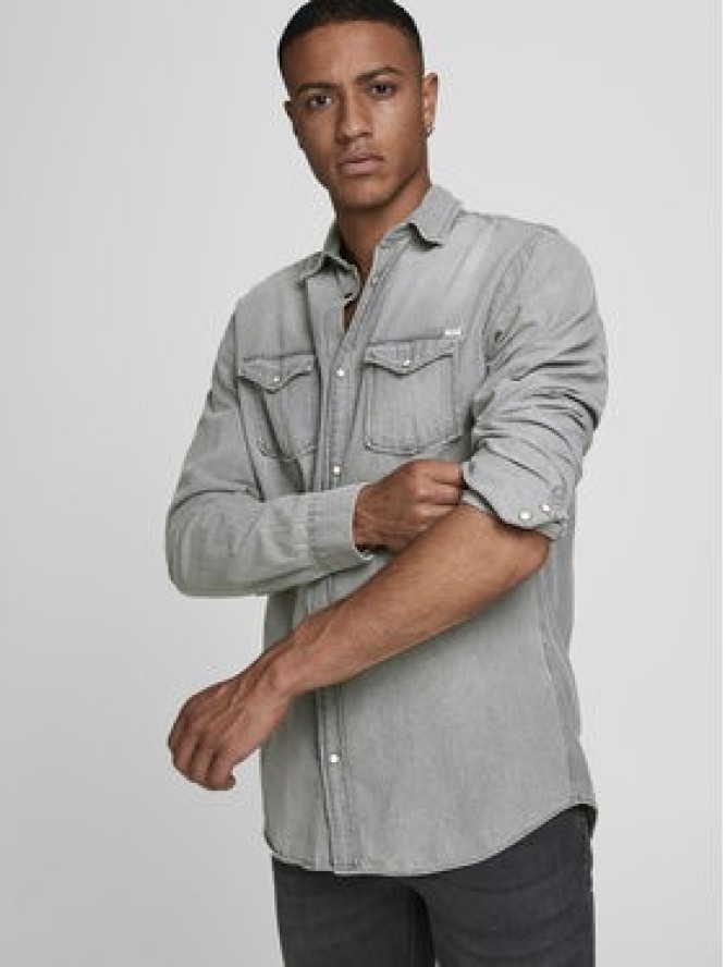 Jack & Jones Koszula Sheridan 12138115 Szary Slim Fit
