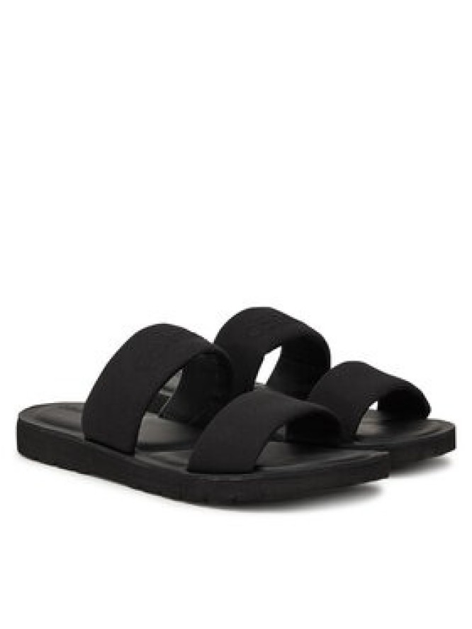 Calvin Klein Klapki Double Strap Cv Logo HM0HM01801 Czarny