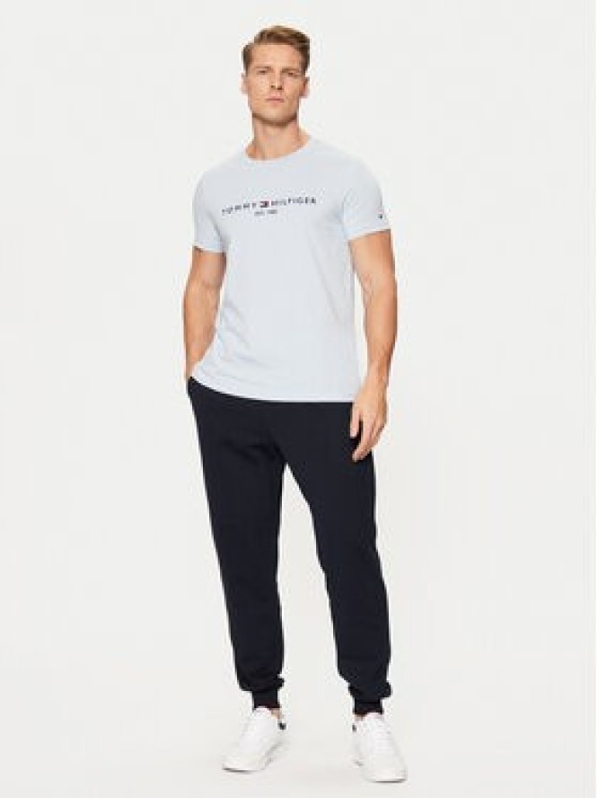 Tommy Hilfiger T-Shirt Tommy Logo MW0MW11797 Błękitny Regular Fit