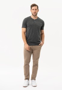 T-shirt z rozpinanym dekoltem T-WARREN