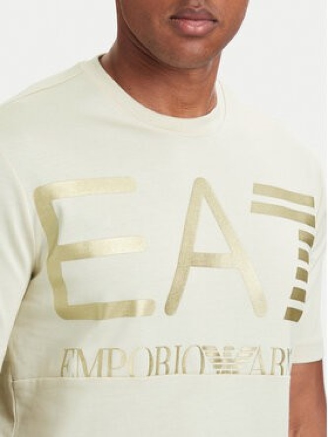 EA7 Emporio Armani T-Shirt 7M002200 AF27188 U1079 Beżowy Regular Fit