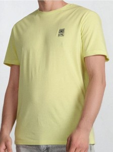 Koszulka z drobnym ozdobnym napisem - żółty