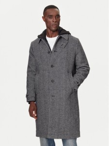 Calvin Klein Płaszcz wełniany LV04LD510G Szary Regular Fit
