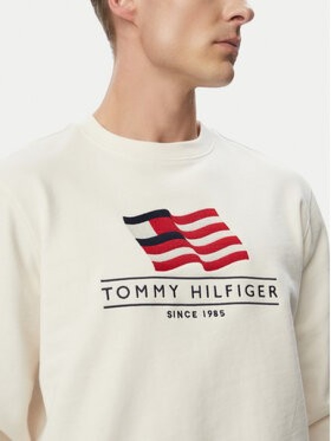 Tommy Hilfiger Bluza Main Flag MW0MW43383 Beżowy jasny Regular Fit