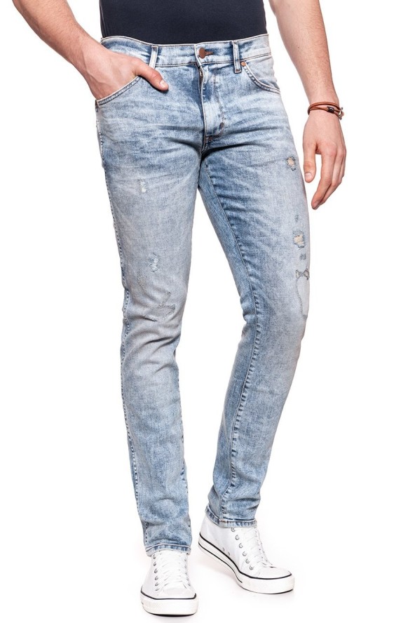 SPODNIE MĘSKIE WRANGLER LARSTON SLASHED GOODS W18SMK10F 112127546