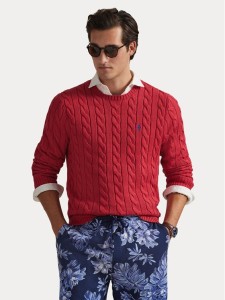 Polo Ralph Lauren Sweter 710775885525 Czerwony Regular Fit