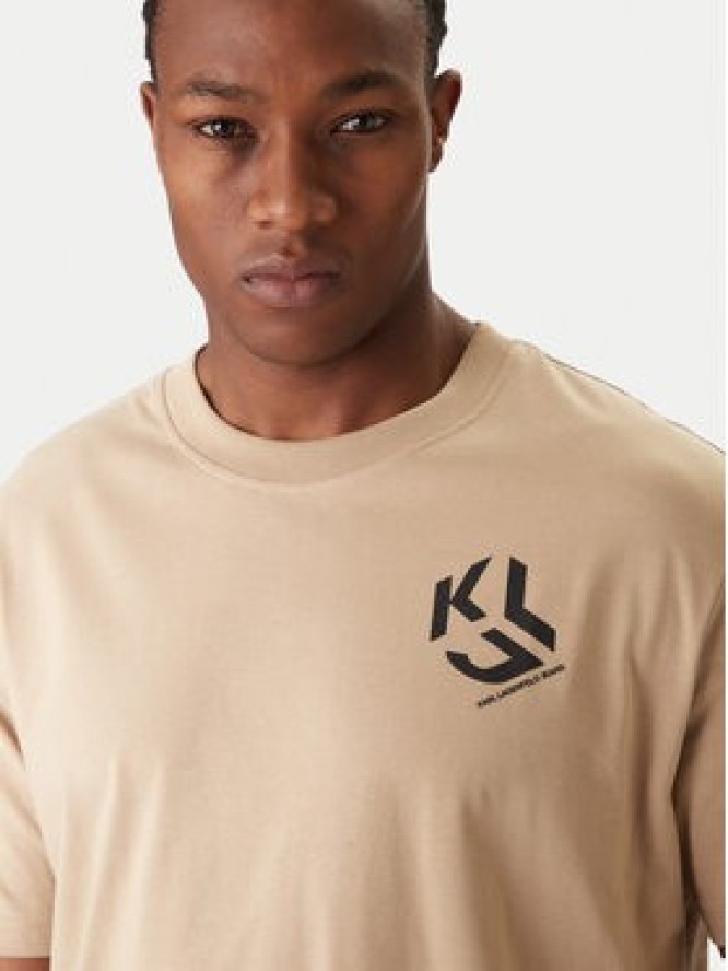 Karl Lagerfeld Jeans T-Shirt A2M17072 Beżowy Regular Fit