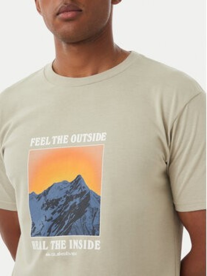 Quiksilver T-Shirt Feel The Outside EQYZT08004 Beżowy Regular Fit