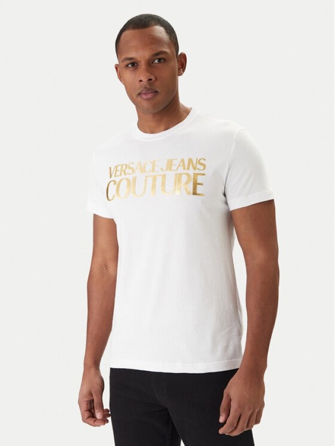 Versace Jeans Couture T-Shirt 80GAHT00 CJ00T Biały Regular Fit