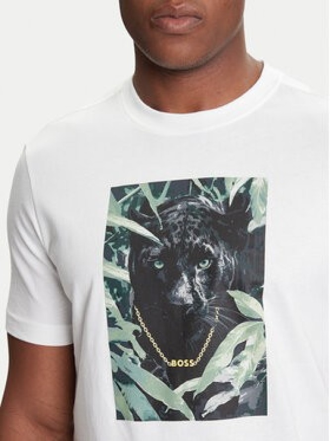 BOSS T-Shirt Te_Animali 50546362 Biały Regular Fit