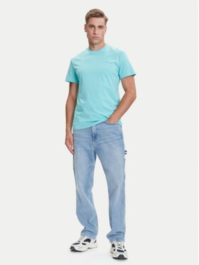 Tommy Jeans T-Shirt Linear Chest DM0DM21780 Zielony Slim Fit