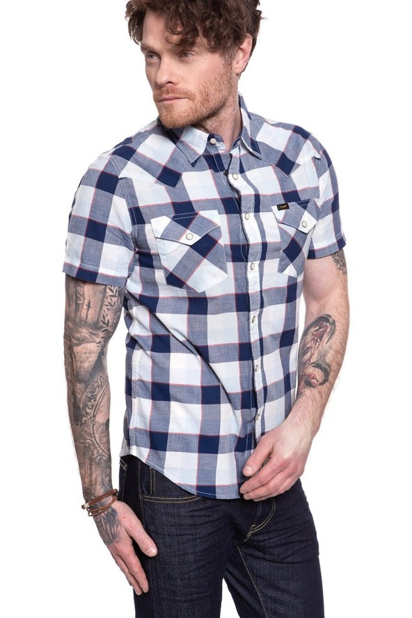 KOSZULA MĘSKA KRÓTKI RĘKAW LEE SS WESTERN BLUEPRINT L640NMLH 112115292