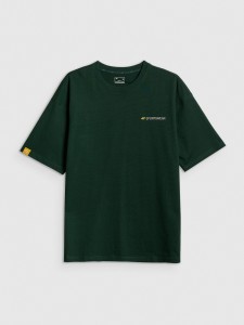 4F T-shirt loose z nadrukiem męski - zielony XL