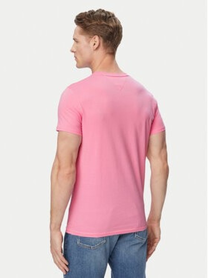 Tommy Jeans T-Shirt DM0DM04411 Różowy jasny Slim Fit