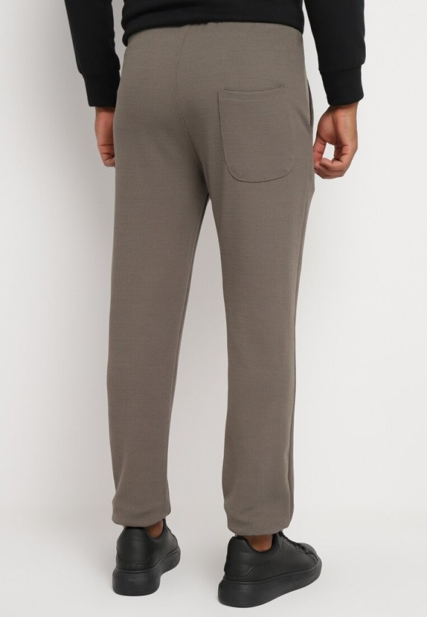 Zielone Spodnie Dresowe z Bawełną i Sznurkami Arlania