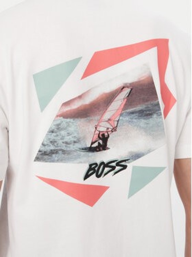 BOSS T-Shirt Movement 50561872 Kremowy Regular Fit