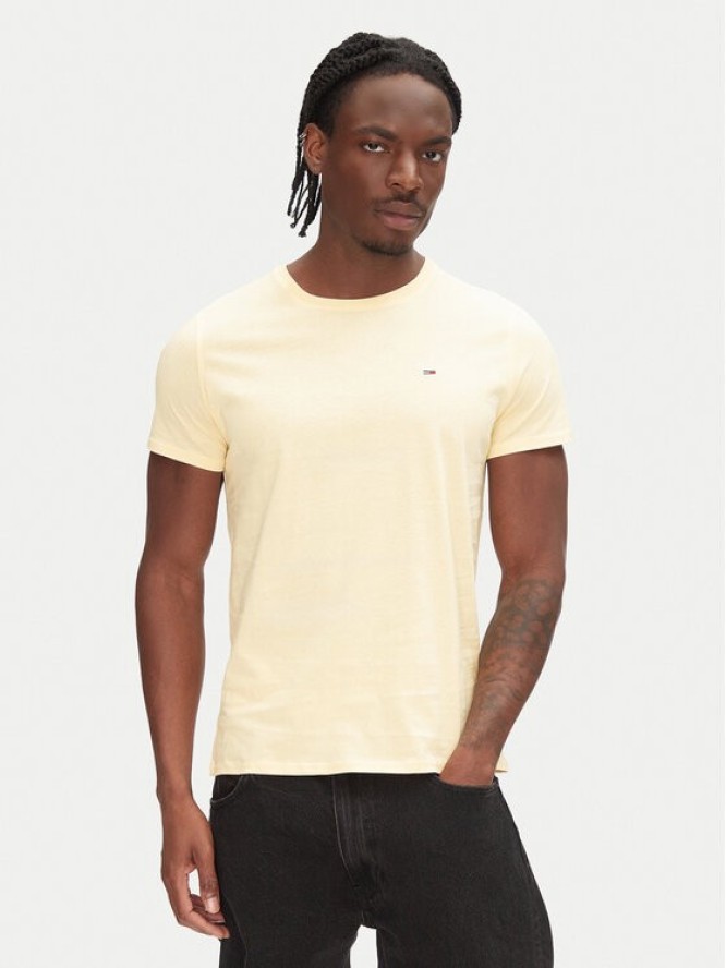 Tommy Jeans T-Shirt DM0DM04411 Żółty Slim Fit