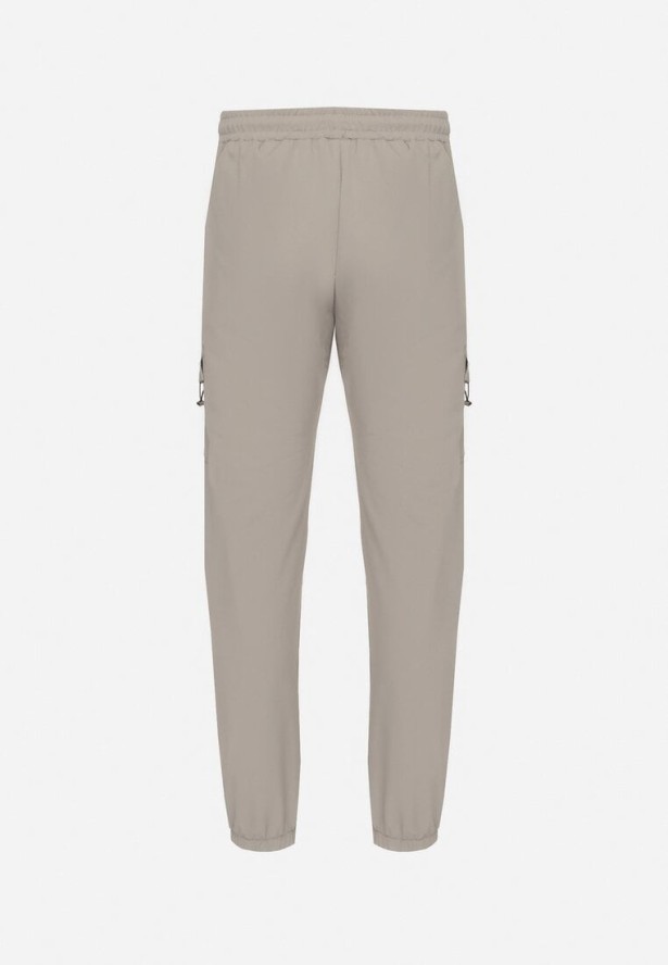 Szare Spodnie Dresowe Cargo z Szerokimi Kieszeniami Rerilena