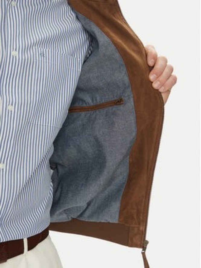 Serge Pariente Kurtka skórzana Expo Vs Beżowy Regular Fit