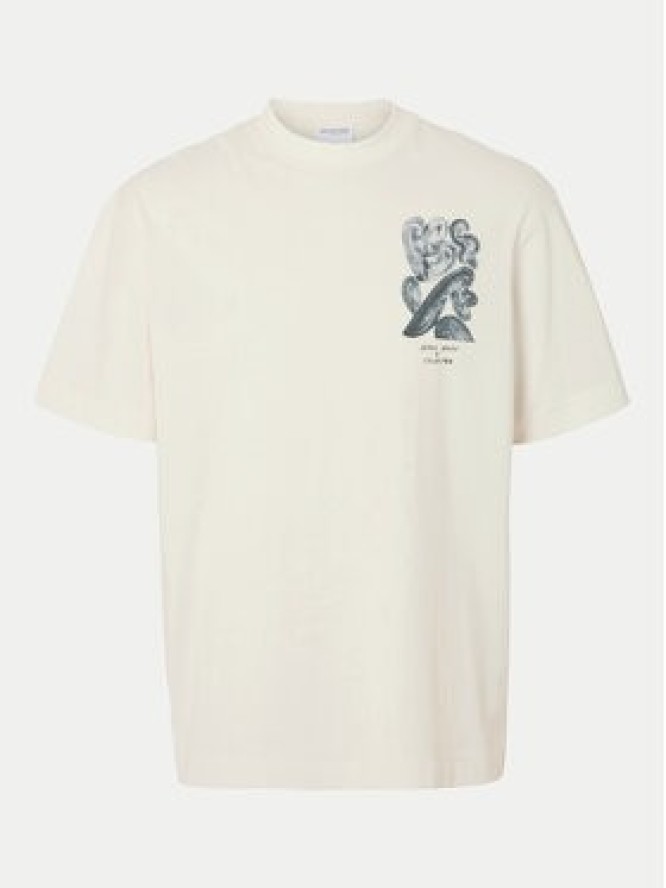 Selected Homme T-Shirt Will 16097225 Écru Relaxed Fit