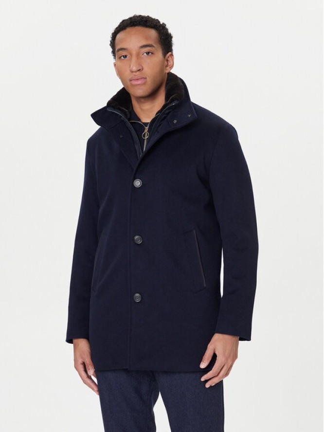 Paul&Shark Płaszcz wełniany 15312418 Granatowy Regular Fit