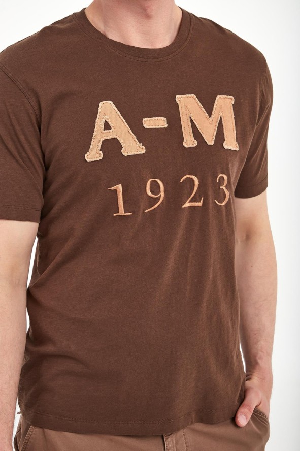 T-shirt męski z haftem AERONAUTICA MILITARE