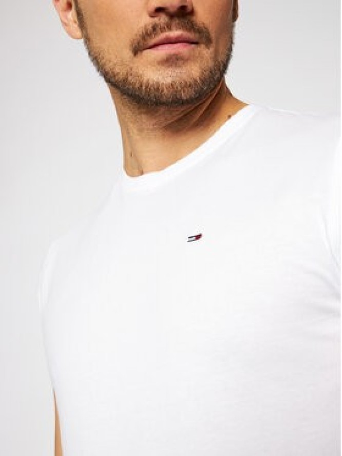 Tommy Jeans T-Shirt DM0DM04411 Biały Slim Fit