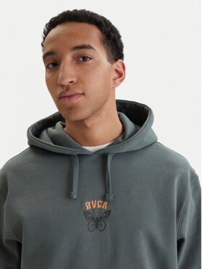 RVCA Bluza Butterfly Poster EVYSF00136 Zielony Boxy Fit