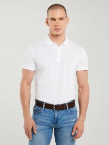Koszulka męska polo biała Markolinos 101