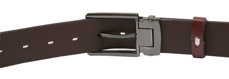 Pasek do Spodni Męski, Brązowy 115cm, Skórzany, Elegancki, Możliwość Skrócenia -ZET