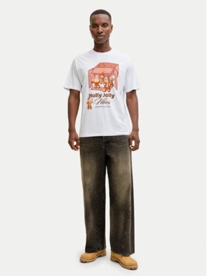 Jack & Jones T-Shirt Holiday Cartoon 12287550 Biały Relaxed Fit