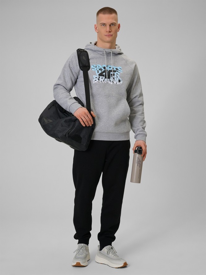 4F Bluza dresowa nierozpinana z kapturem męska - szara S