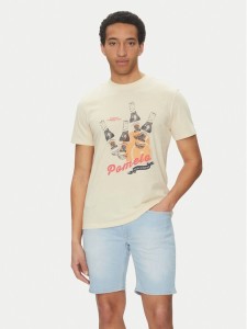 Blend T-Shirt 20718263 Beżowy Regular Fit