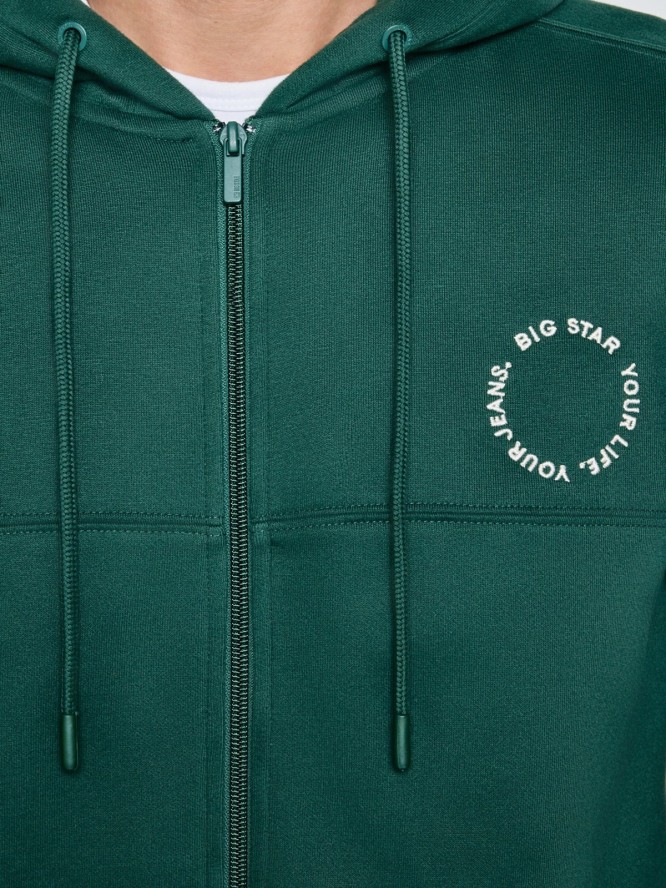 Bluza męska rozpinana z kapturem zielona Ajron 304