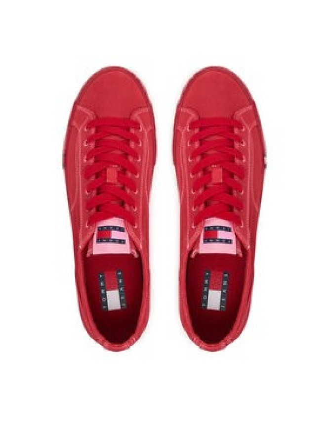 Tommy Jeans Tenisówki Archive Vulc. Y2K Washed Canvas EM0EM01720 Czerwony