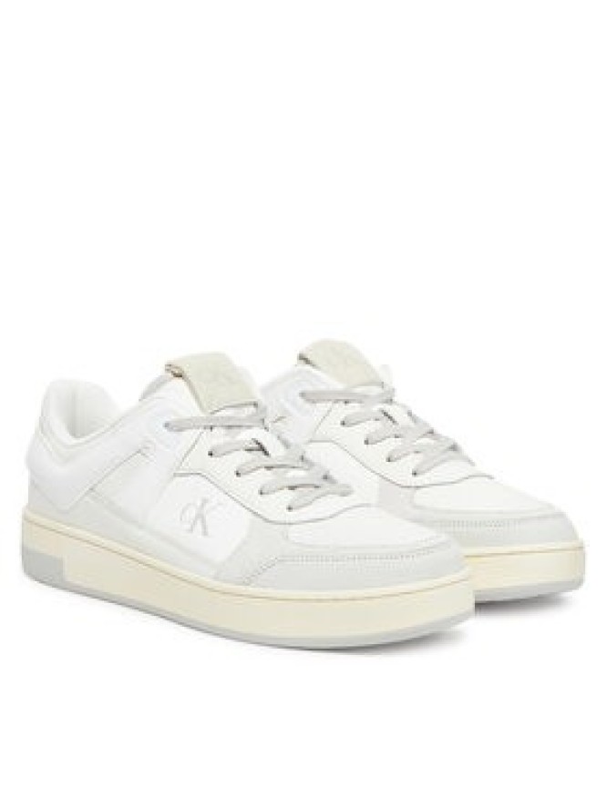 Calvin Klein Jeans Sneakersy Basket Cup Low Laceup Lth Mix YM0YM01308 Biały