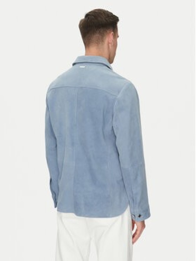 Michael Kors Kurtka skórzana CS5800P4R4 Błękitny Regular Fit