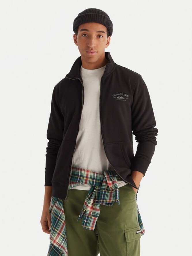 Quiksilver Bluza Zip Fleece EQYFT05134 Czarny Regular Fit