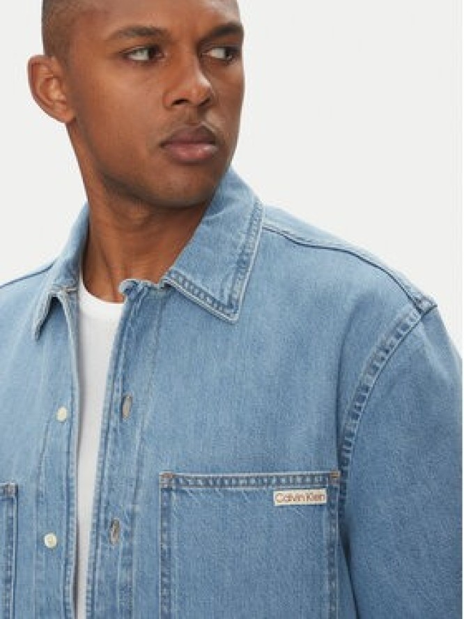 Calvin Klein Jeans Koszula jeansowa Bowler J30J327512 Niebieski Relaxed Fit