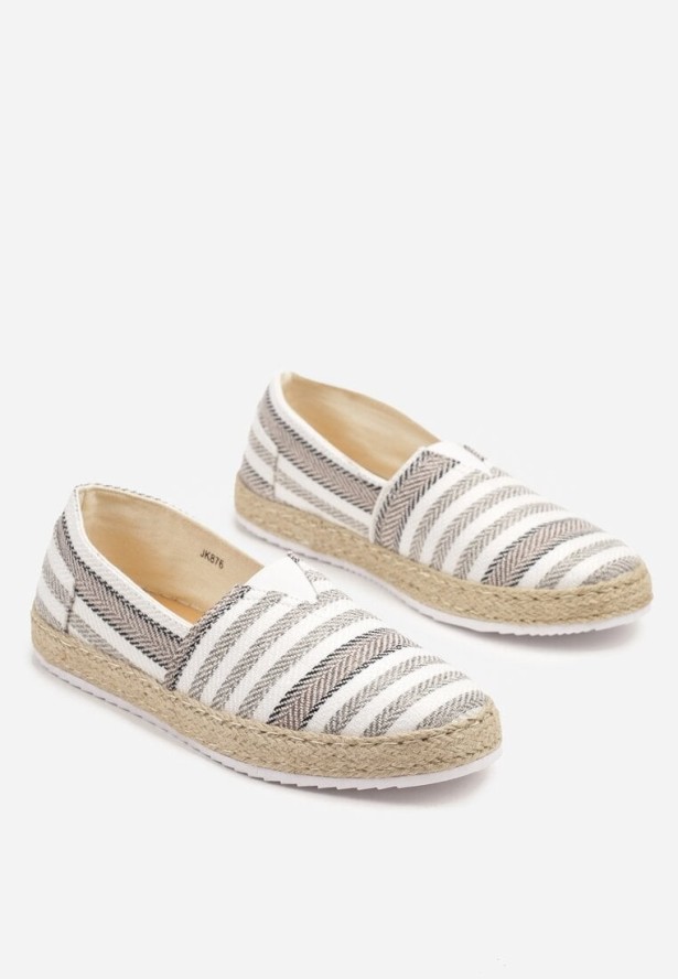 Beżowe Trampki w Stylu Espadryli Zdobione Plecionką Saraloria