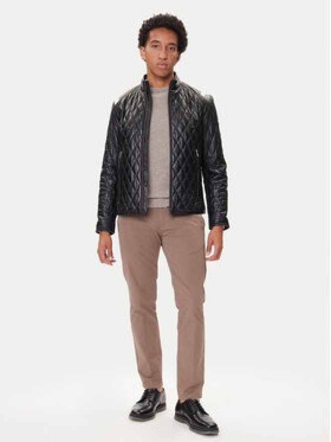 JOOP! Kurtka skórzana 17 Boys 1500150 80000851 Czarny Regular Fit