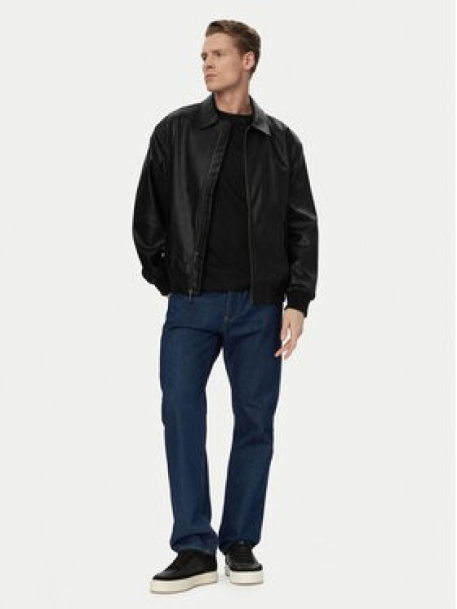 Calvin Klein Jeans Kurtka z imitacji skóry LV04RF403G Czarny Relaxed Fit