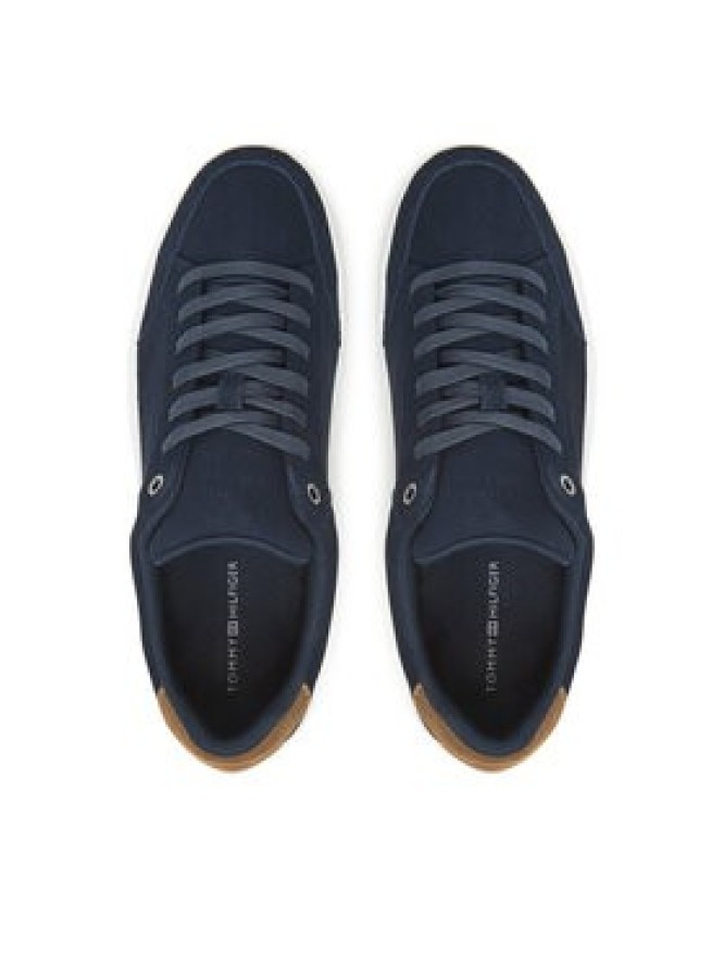 Tommy Hilfiger Sneakersy Th Court Summer Suede FM0FM05517 Granatowy