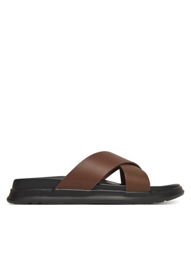 Tommy Hilfiger Klapki D Density Hilfiger Lth Cc Sand FM0FM05358 Brązowy