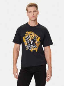 Versace Jeans Couture T-Shirt 79GAHE01 CJ00T Czarny Regular Fit