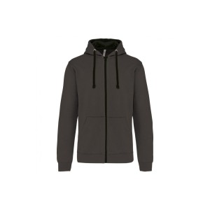 Bluza z kapturem z kontrastowym zamkiem błyskawicznym Kariban
