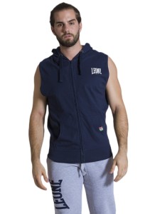 Leone 1947 Apparel Męska bluza z kapturem bez rękawów i zamkiem błyskawicznym